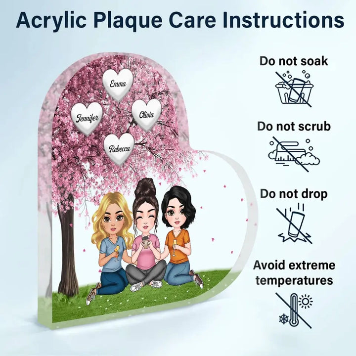 Personalized Heart-shaped Acrylic Plaque - Mother's Day Gift For Mom - Under Blossom Tree ARND018