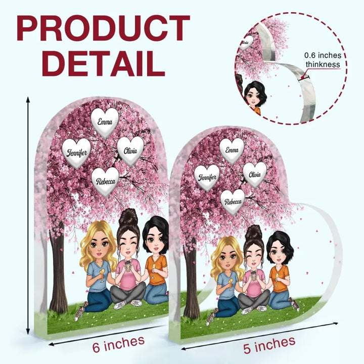 Personalized Heart-shaped Acrylic Plaque - Mother's Day Gift For Mom - Under Blossom Tree ARND018
