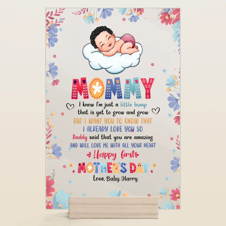 Personalized Acrylic Plaque - Mother's Day Gift For Mom - Happy 1st Mother's Day ARND018