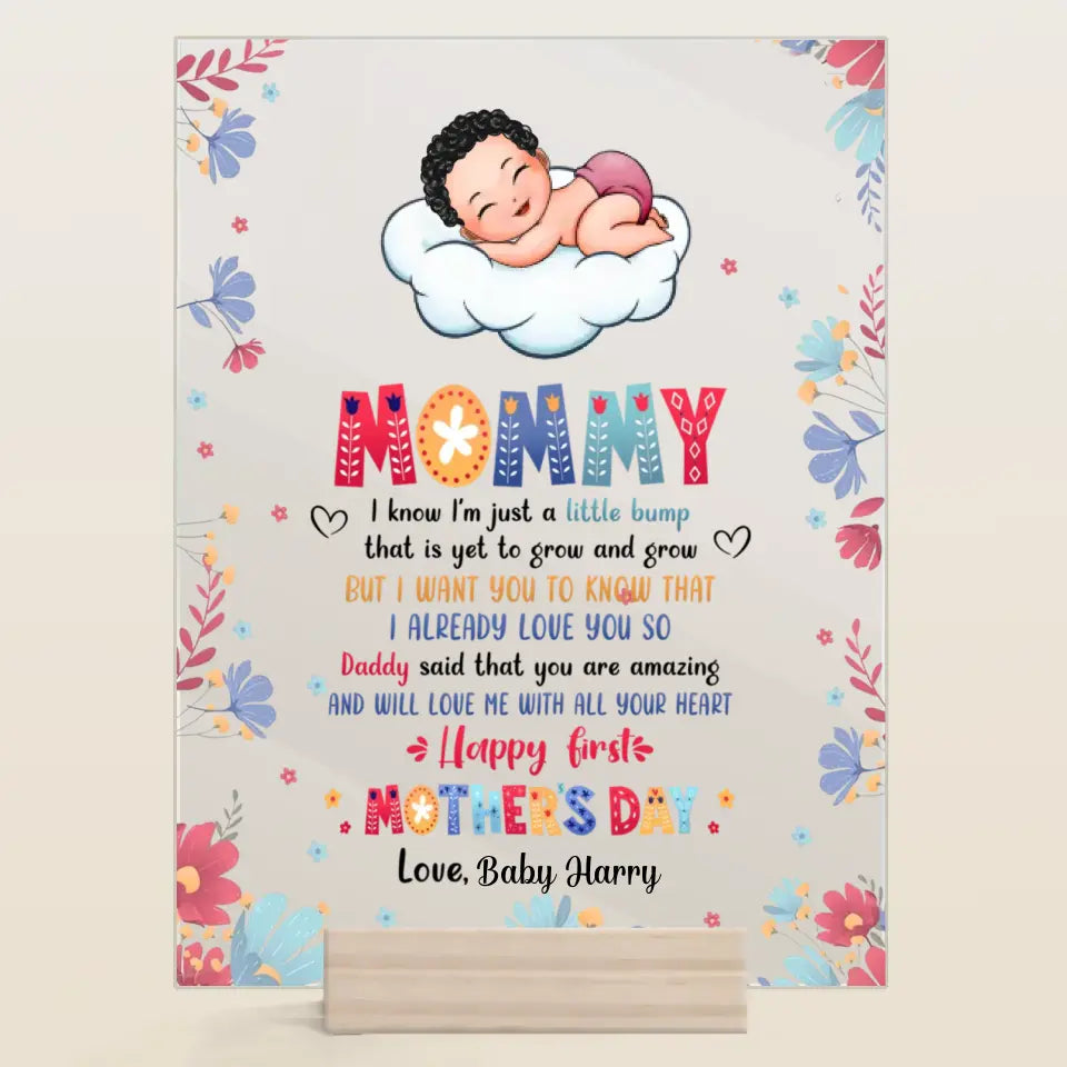 Personalized Acrylic Plaque - Mother's Day Gift For Mom - Happy 1st Mother's Day ARND018