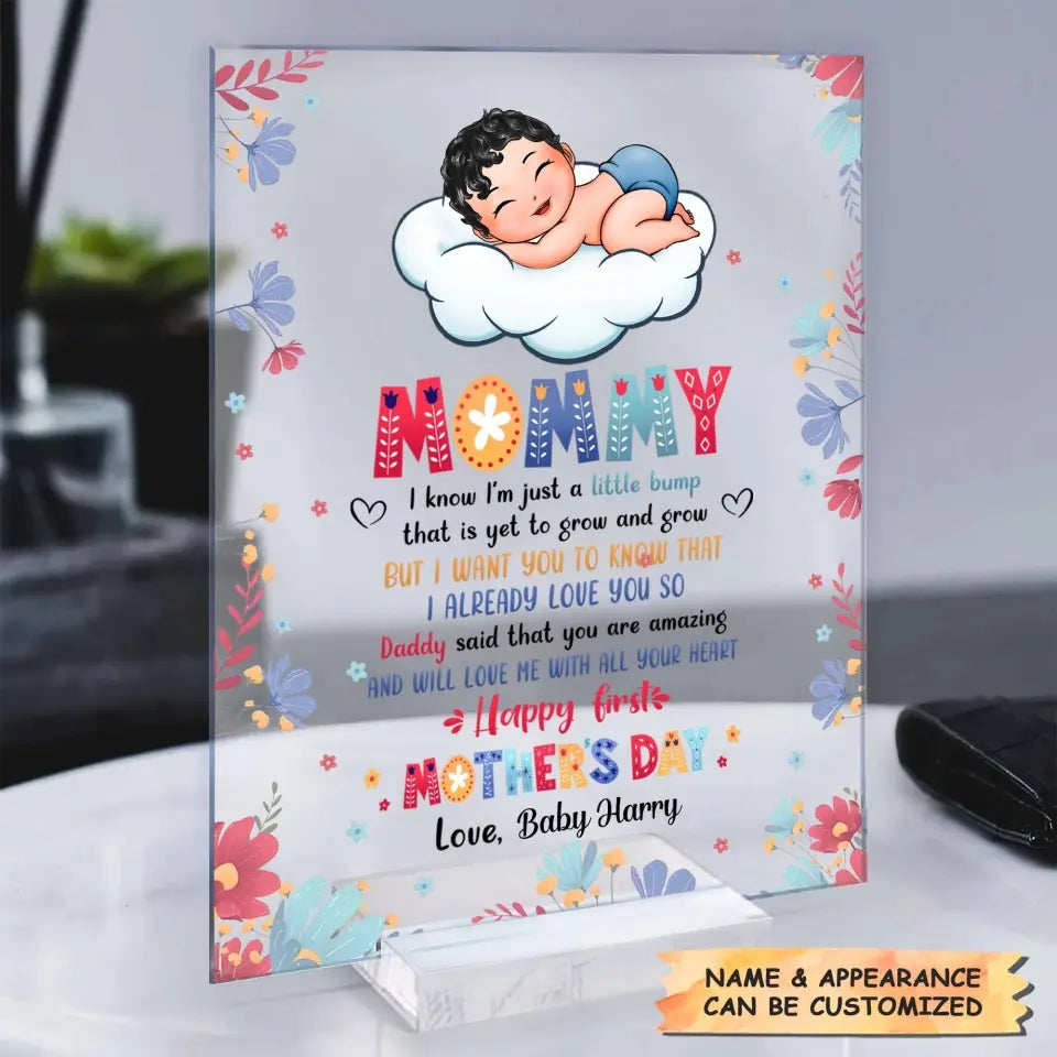 Personalized Acrylic Plaque - Mother's Day Gift For Mom - Happy 1st Mother's Day ARND018