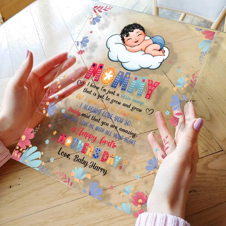 Personalized Acrylic Plaque - Mother's Day Gift For Mom - Happy 1st Mother's Day ARND018