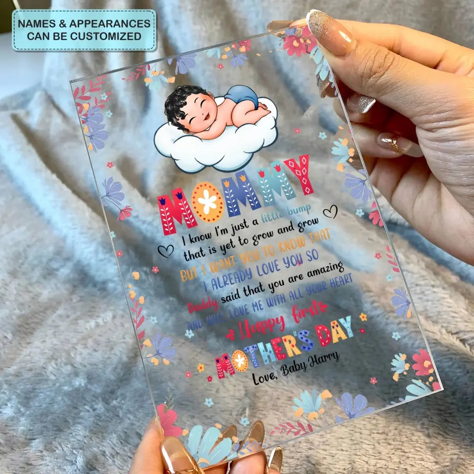 Personalized Acrylic Plaque - Mother's Day Gift For Mom - Happy 1st Mother's Day ARND018