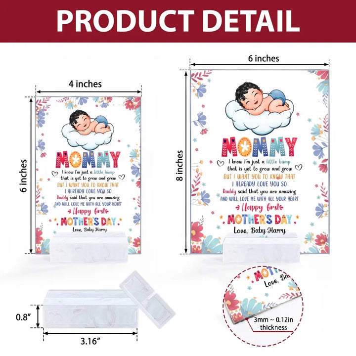 Personalized Acrylic Plaque - Mother's Day Gift For Mom - Happy 1st Mother's Day ARND018