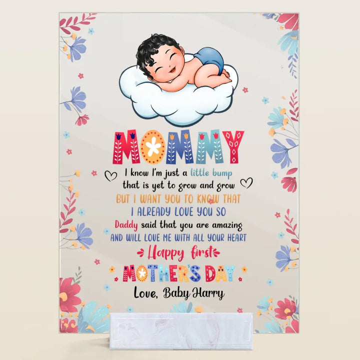 Personalized Acrylic Plaque - Mother's Day Gift For Mom - Happy 1st Mother's Day ARND018