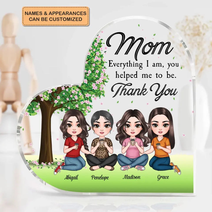 Personalized Heart-shaped Acrylic Plaque - Mother's Day Gift For Mom - Thank You Mom ARND005