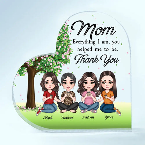 Personalized Heart-shaped Acrylic Plaque - Mother's Day Gift For Mom - Thank You Mom ARND005