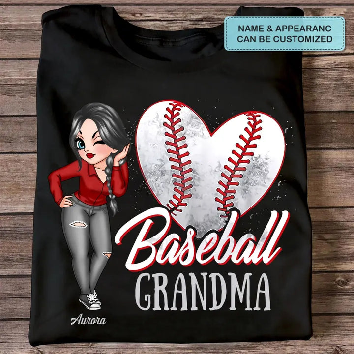 Personalized T-shirt - Mother's Day Gift For Mom, Grandma - Baseball Grandma ARND018