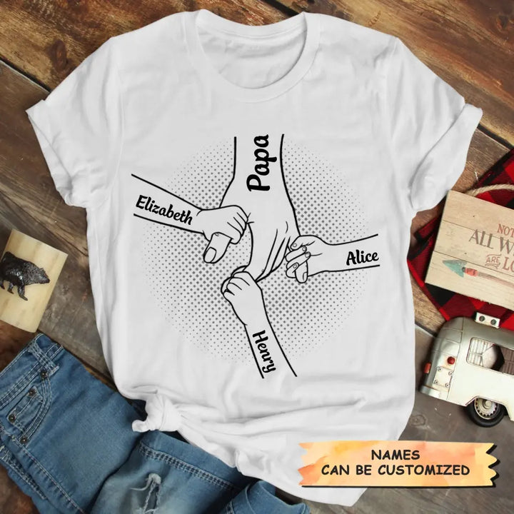 I Will Always Protect You, Hand In Hand  - Custom T-shirt - Father's Day Gift