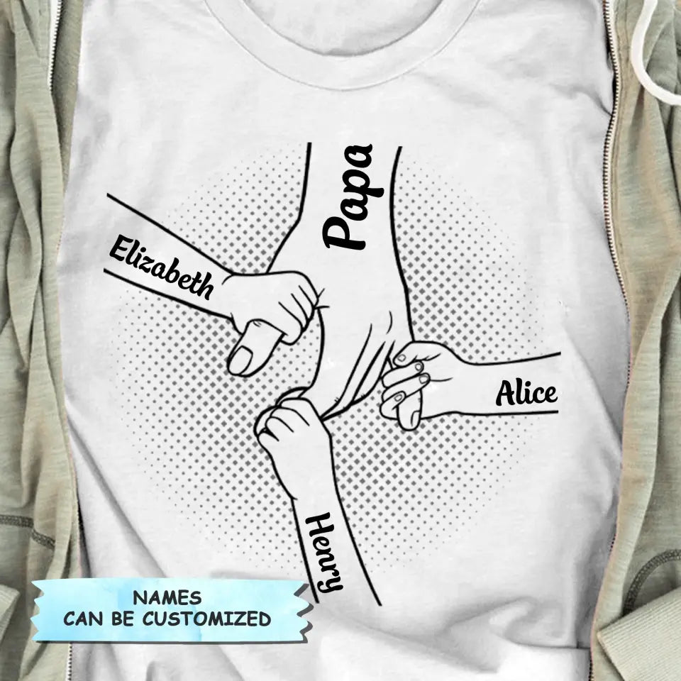I Will Always Protect You, Hand In Hand  - Custom T-shirt - Father's Day Gift