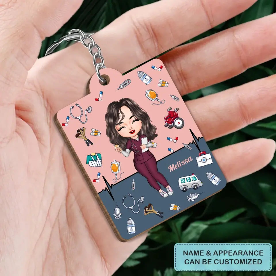 Personalized Wooden Keychain - Nurse's Day, Birthday Gift For Nurse, CNA, CMA, Doctor - It's A Beautiful Day To Save Lives ARND018