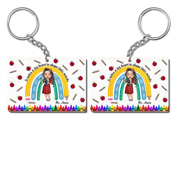 Personalized Wooden Keychain - Teacher's Day, Birthday Gift For Teacher - Being A Teacher ARND005