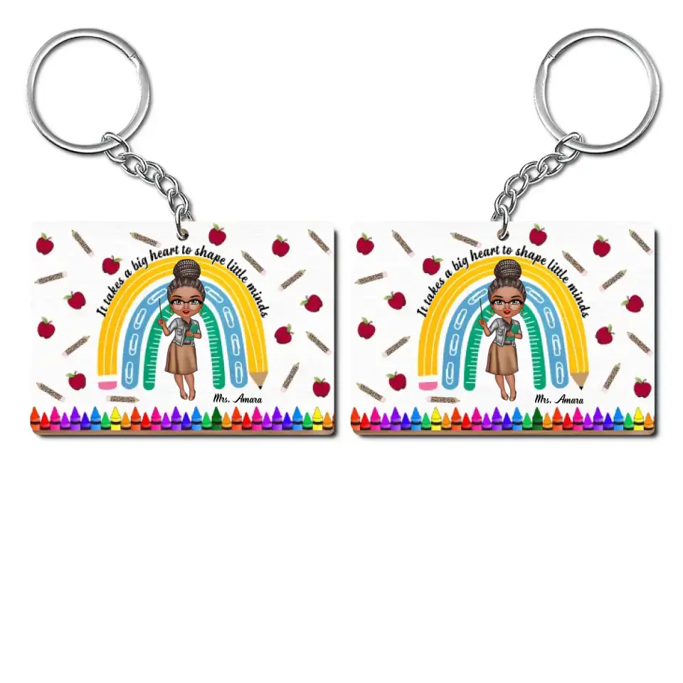 Personalized Wooden Keychain - Teacher's Day, Birthday Gift For Teacher - Being A Teacher ARND005