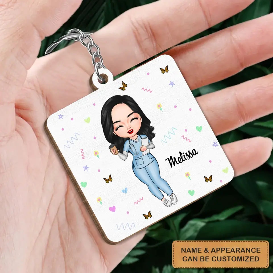 Personalized Wooden Keychain - Nurse's Day, Birthday Gift For Nurse - Nurse Daily Affirmations ARND005