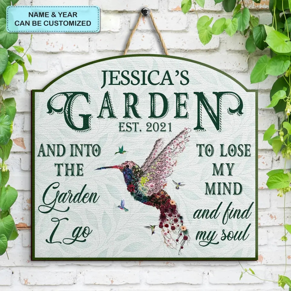 Personalized Door Sign - Gift For Gardening Lover, Gardener - Into The Garden ARND018