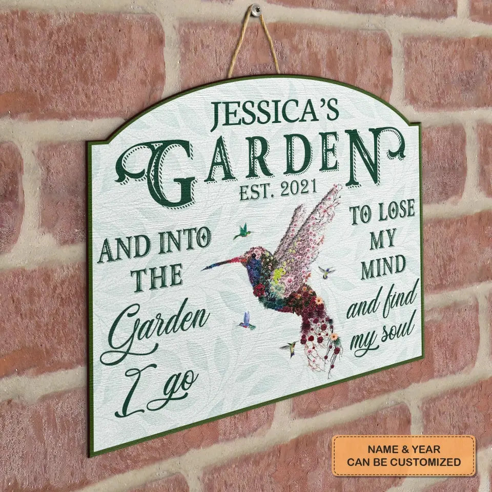 Personalized Door Sign - Gift For Gardening Lover, Gardener - Into The Garden ARND018