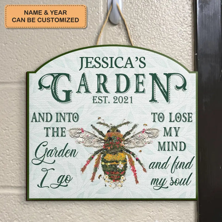Personalized Door Sign - Gift For Gardening Lover, Gardener - Into The Garden ARND018