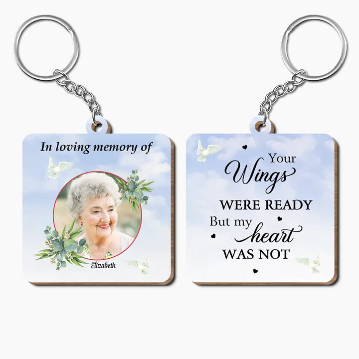 Personalized Wooden Keychain - Memorial Gift For Mom, Dad, Grandma, Grandpa, Brother, Sister - In Loving Memory ARND005
