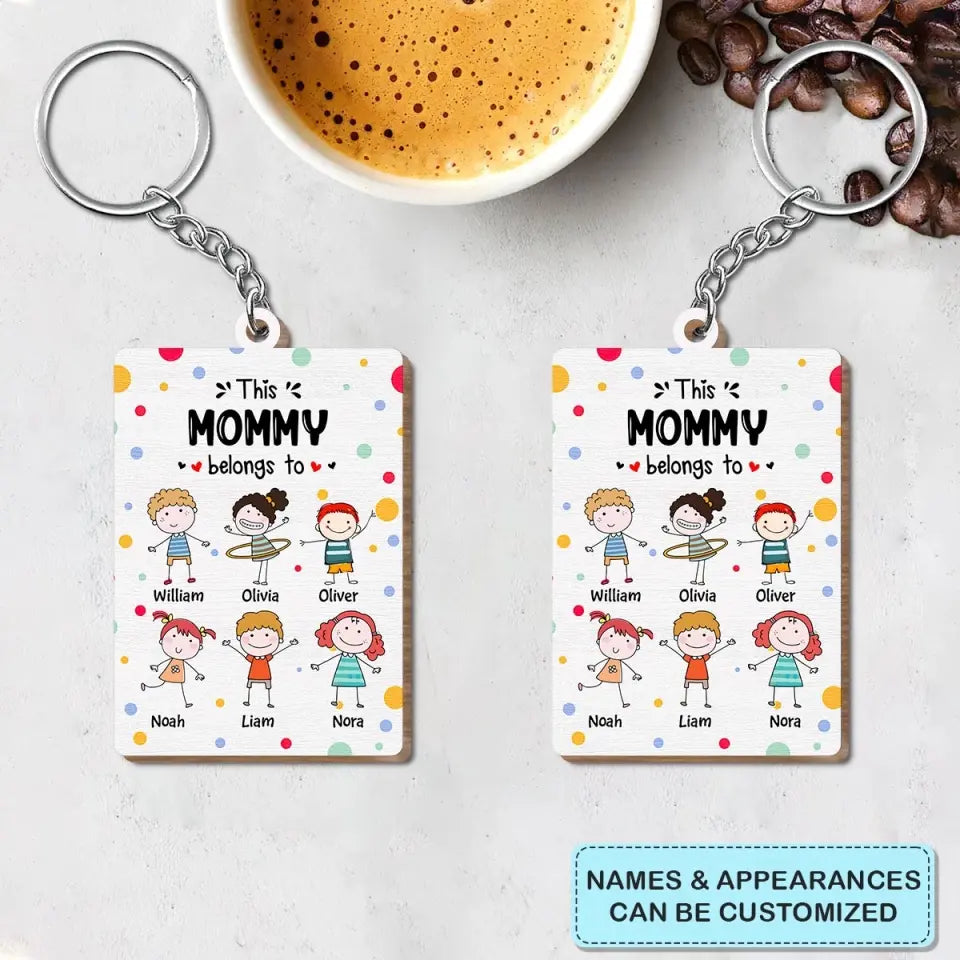 Personalized Wooden Keychain - Mother's Day, Birthday Gift For Mom - This Mommy Belongs To ARND0014
