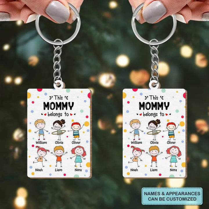 Personalized Wooden Keychain - Mother's Day, Birthday Gift For Mom - This Mommy Belongs To ARND0014