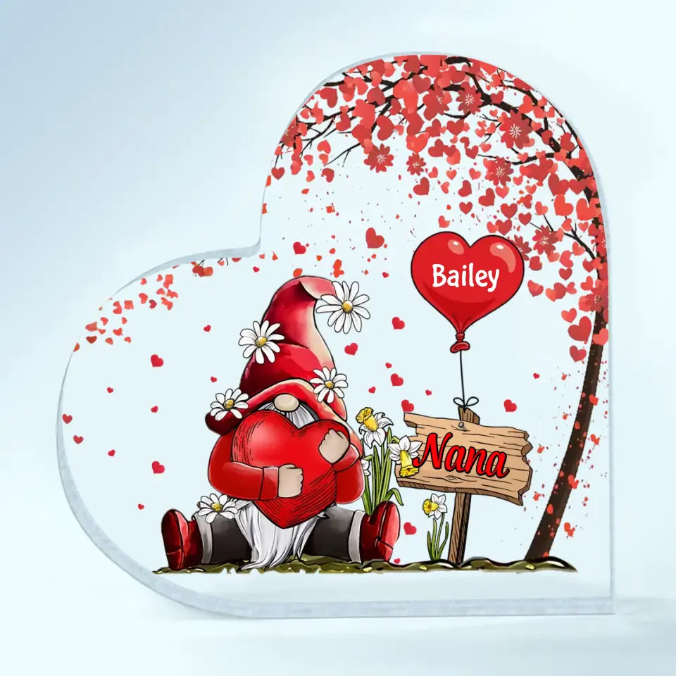 Personalized Heart-shaped Acrylic Plaque - Gift For Grandma - Grandma's Heart ARND036