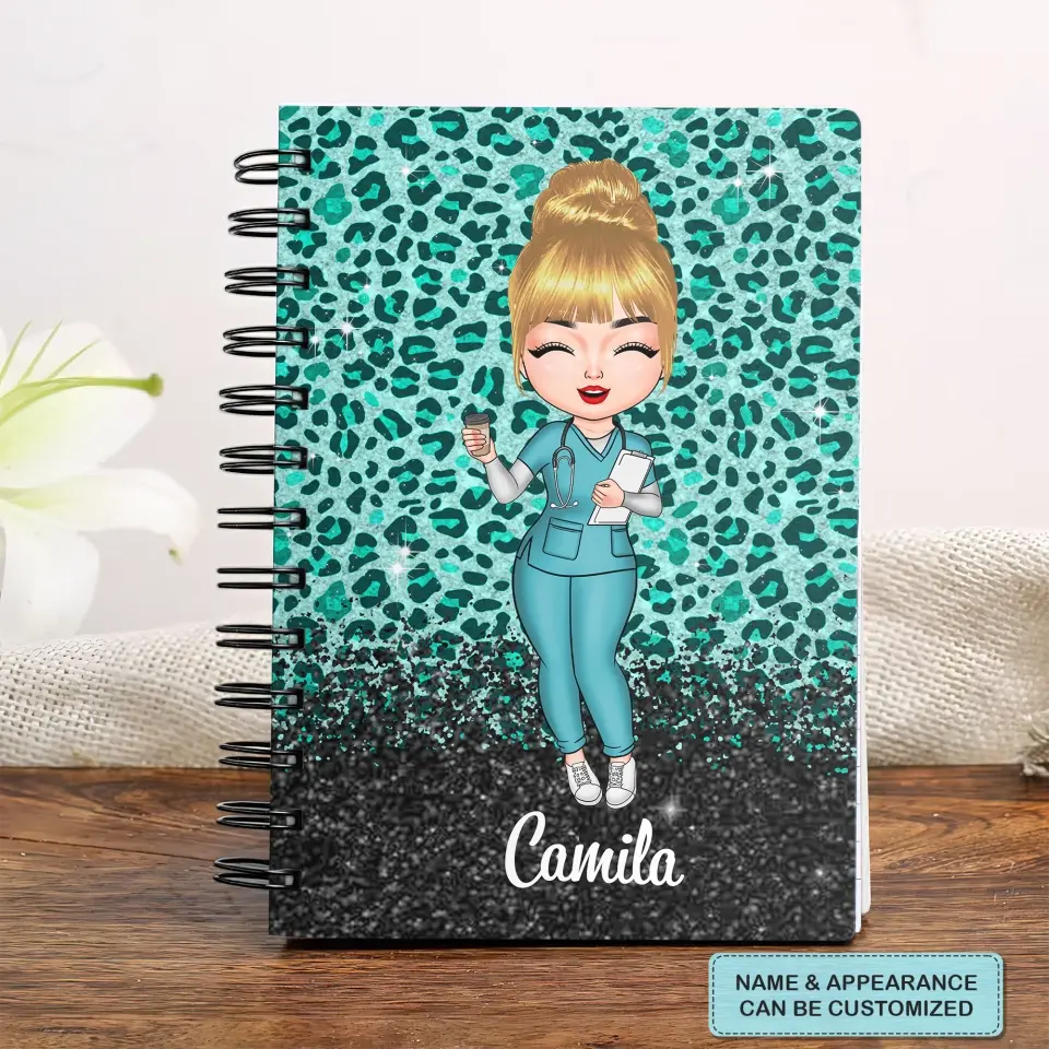 Personalized Spiral Journal - Nurse's Day, Birthday Gift For Nurse - Nurse Nutritional Facts ARND005