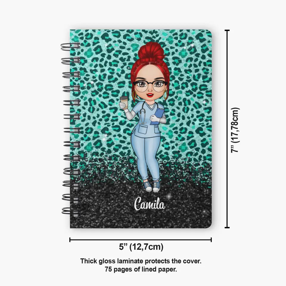 Personalized Spiral Journal - Nurse's Day, Birthday Gift For Nurse - Nurse Nutritional Facts ARND005
