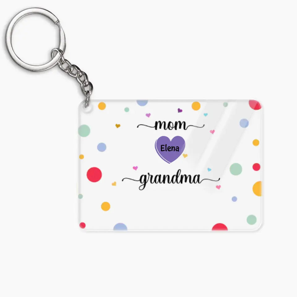 Personalized Keychain - Mother's Day, Birthday Gift For Mom, Grandma, Stepmom - Mom Grandma Heart ARND018