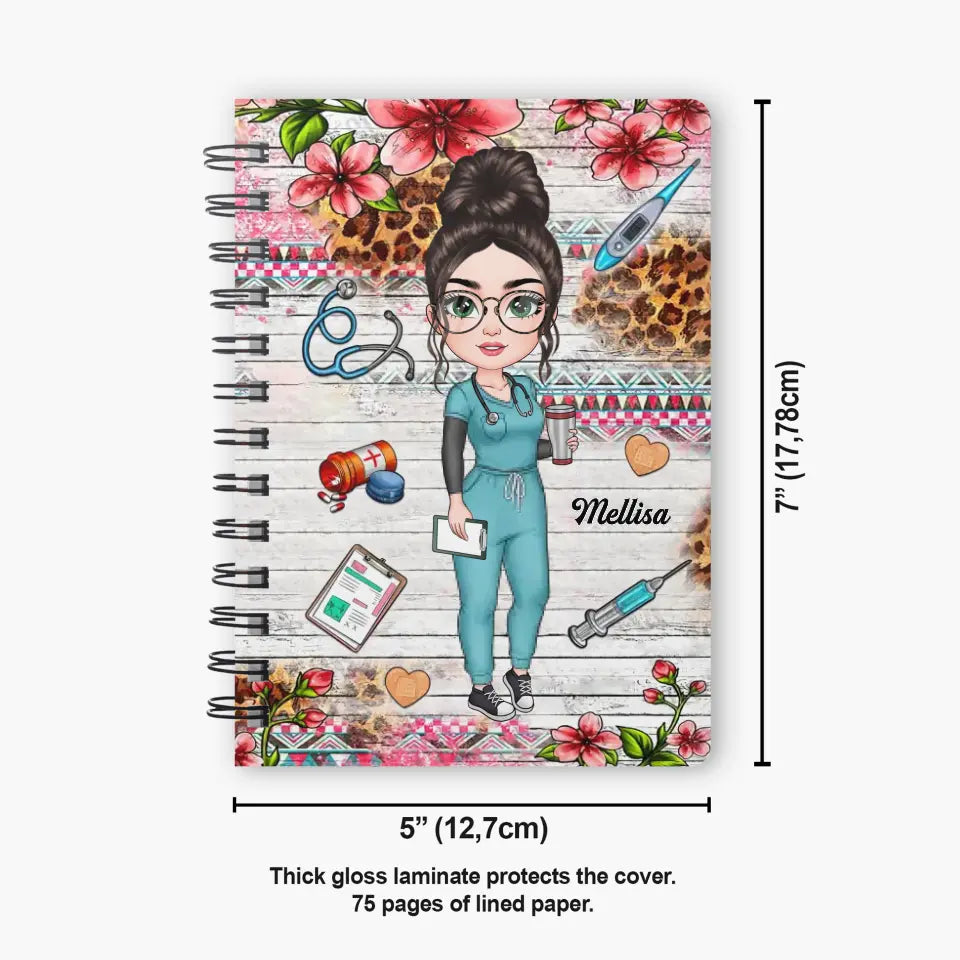 Personalized Spiral Journal - Nurse's Day, Birthday Gift For Nurse - Scrub Life ARND018