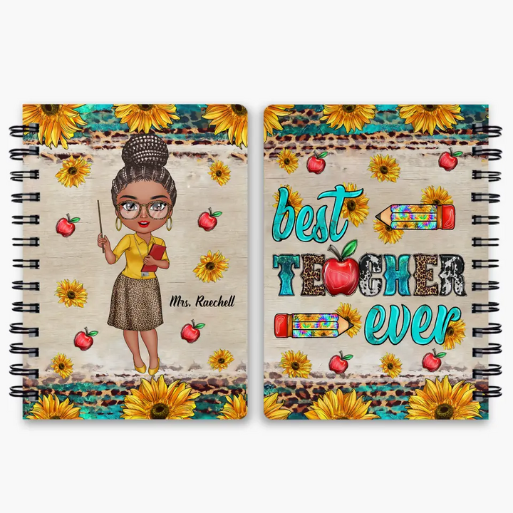 Personalized Spiral Journal - Gift For Teacher - Best Teacher Ever ARND018