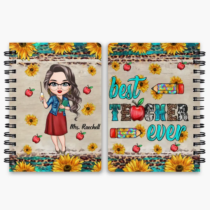 Personalized Spiral Journal - Gift For Teacher - Best Teacher Ever ARND018