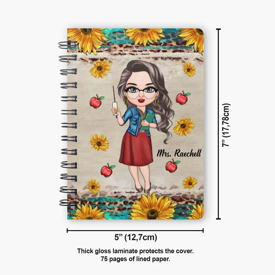 Personalized Spiral Journal - Gift For Teacher - Best Teacher Ever ARND018
