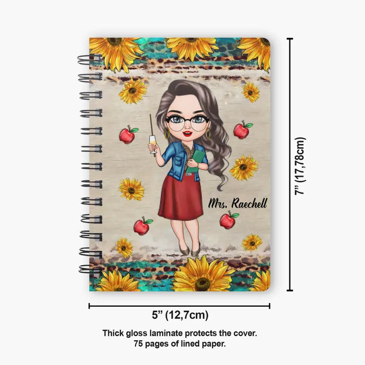 Personalized Spiral Journal - Gift For Teacher - Best Teacher Ever ARND018