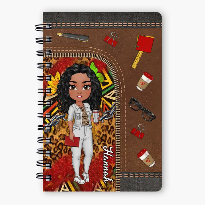 Personalized Spiral Journal - Teacher's Day, Birthday Gift For Teacher - Juneteenth Teacher ARND005