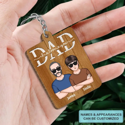 Personalized Wooden Keychain - Father's Day, Birthday Gift For Dad, Grandpa - I Love You Dad ARND005