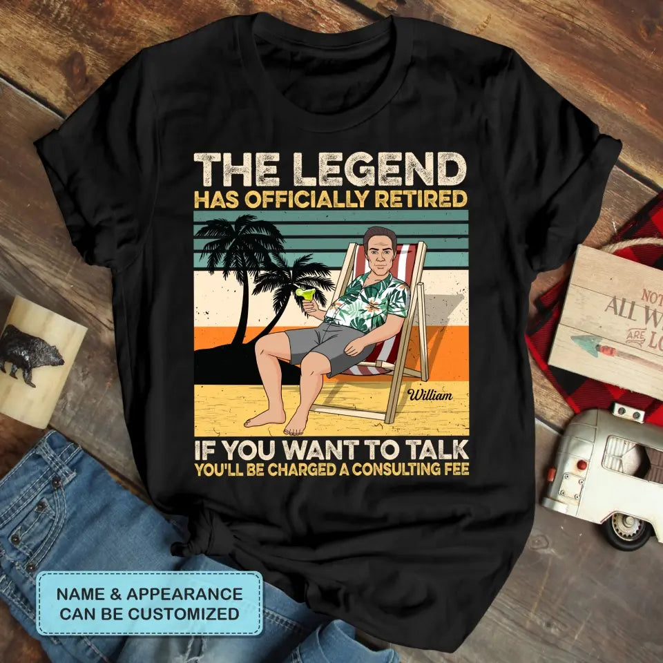 Personalized T-shirt - Father's Day, Birthday Gift For Dad, Grandpa - The Legend Has Officially Retired ARND018