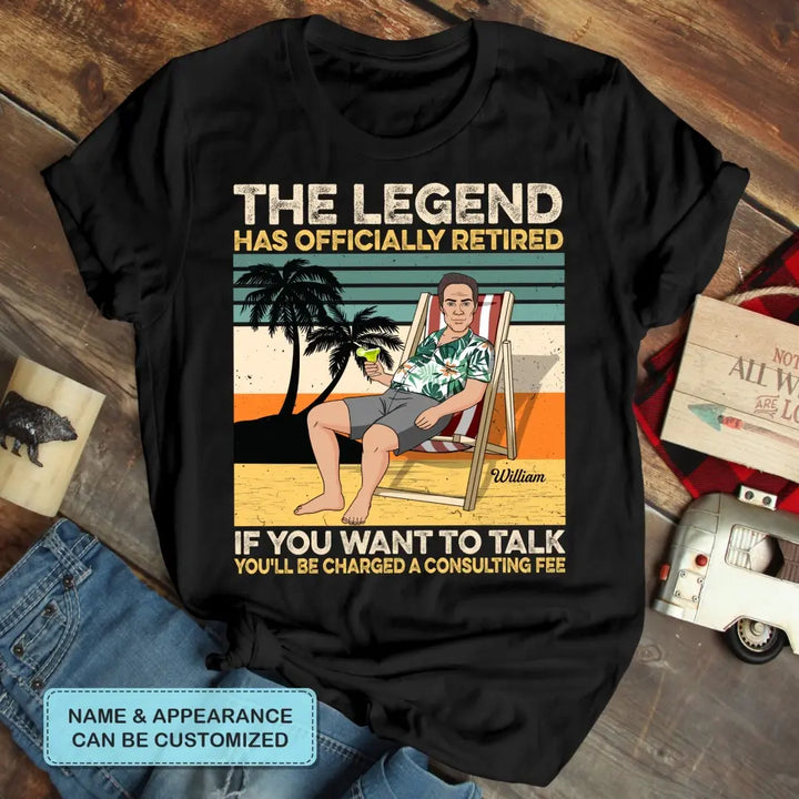 Personalized T-shirt - Father's Day, Birthday Gift For Dad, Grandpa - The Legend Has Officially Retired ARND018