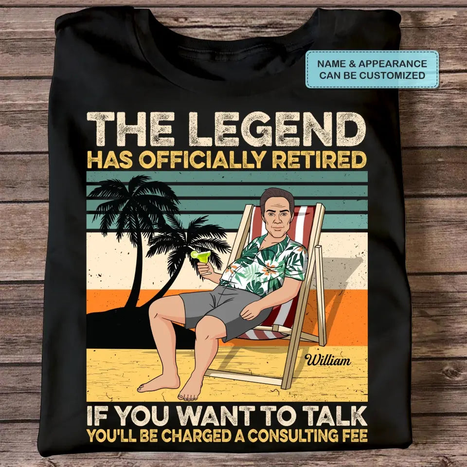 Personalized T-shirt - Father's Day, Birthday Gift For Dad, Grandpa - The Legend Has Officially Retired ARND018