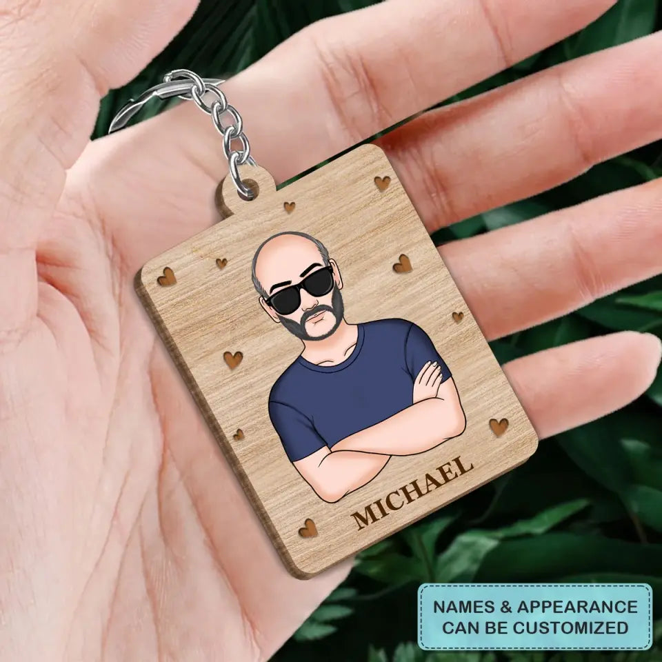 Personalized Wooden Keychain - Father's Day, Birthday Gift For Dad, Grandpa - First Dad Now Grandpa ARND018
