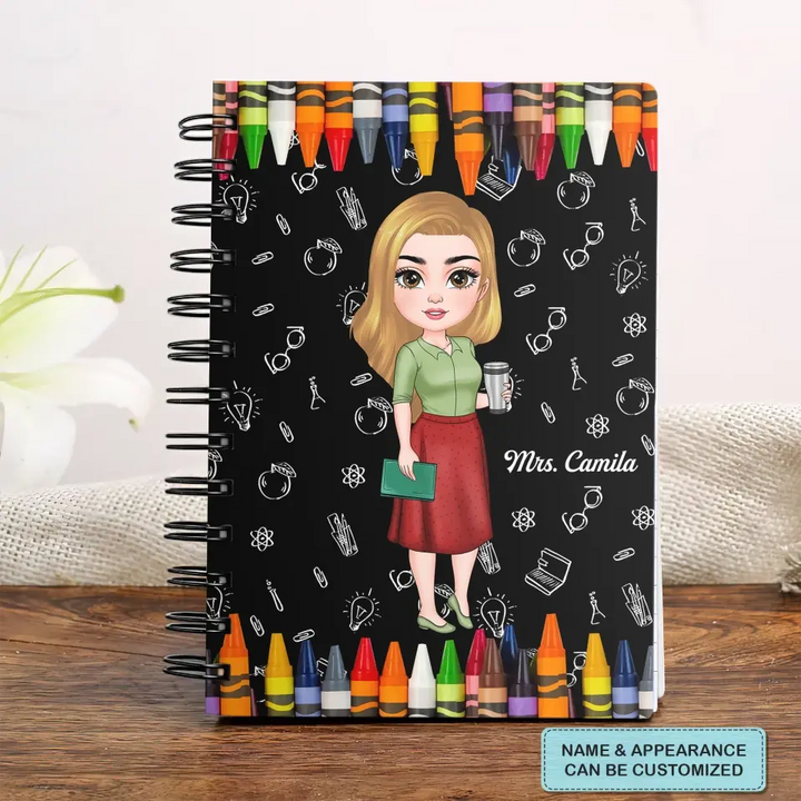 Personalized Spiral Journal - Teacher's Day, Birthday Gift For Teacher - Teach Love Inspire ARND018