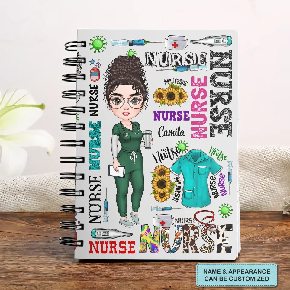 Personalized Spiral Journal - Nurse's Day, Birthday Gift For Nurse - Nurse Life ARND018