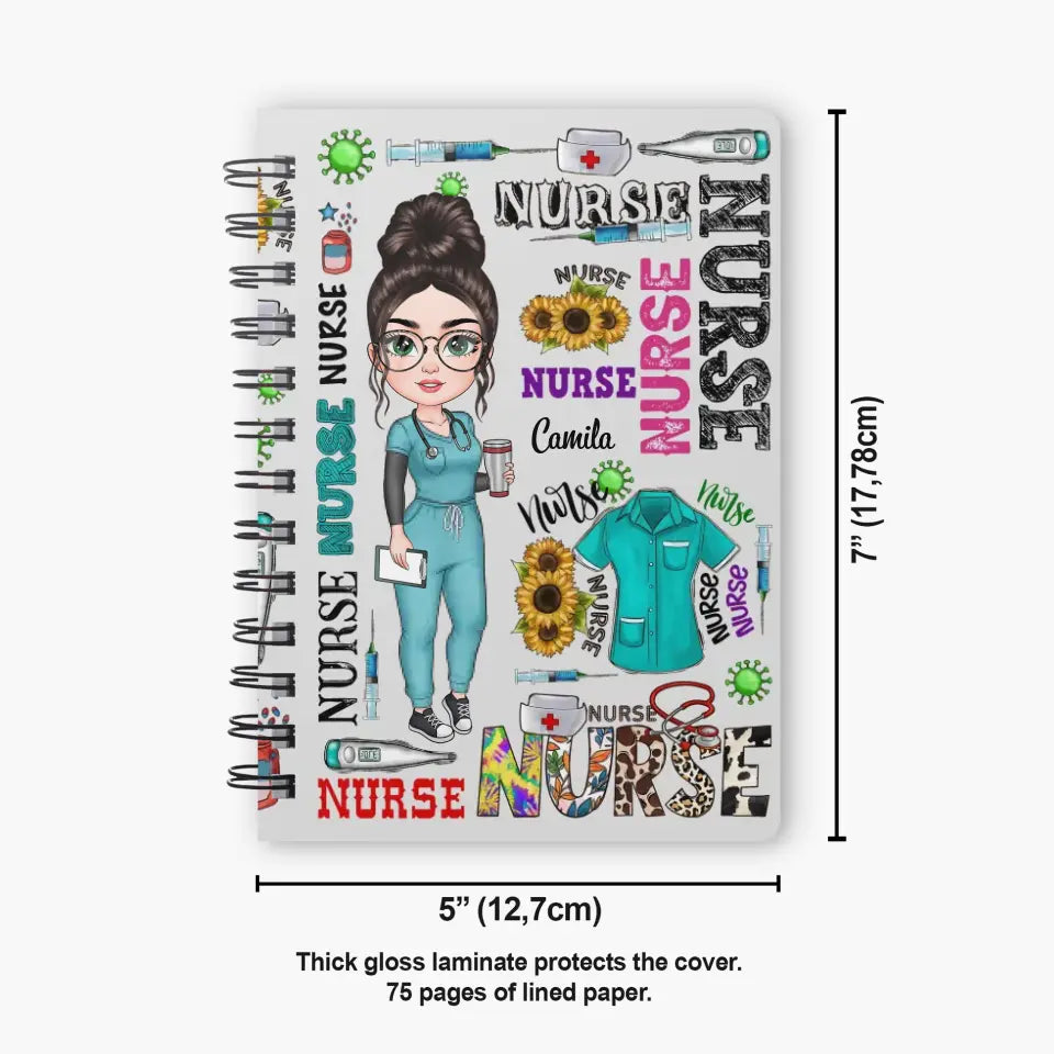 Personalized Spiral Journal - Nurse's Day, Birthday Gift For Nurse - Nurse Life ARND018
