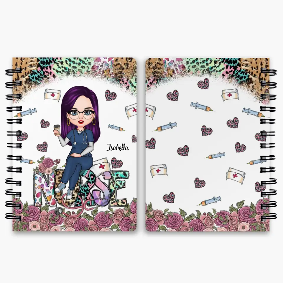 Personalized Spiral Journal - Nurse's Day, Birthday Gift For Nurse - Love Nurse Life ARND018