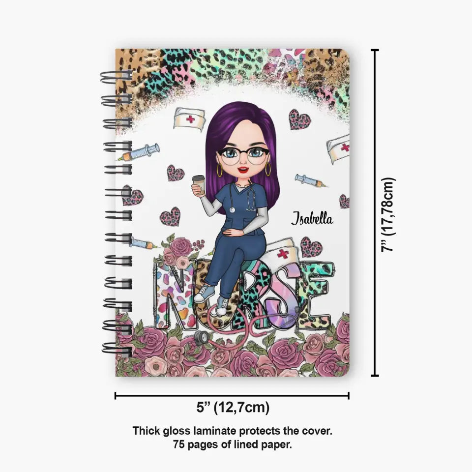 Personalized Spiral Journal - Nurse's Day, Birthday Gift For Nurse - Love Nurse Life ARND018