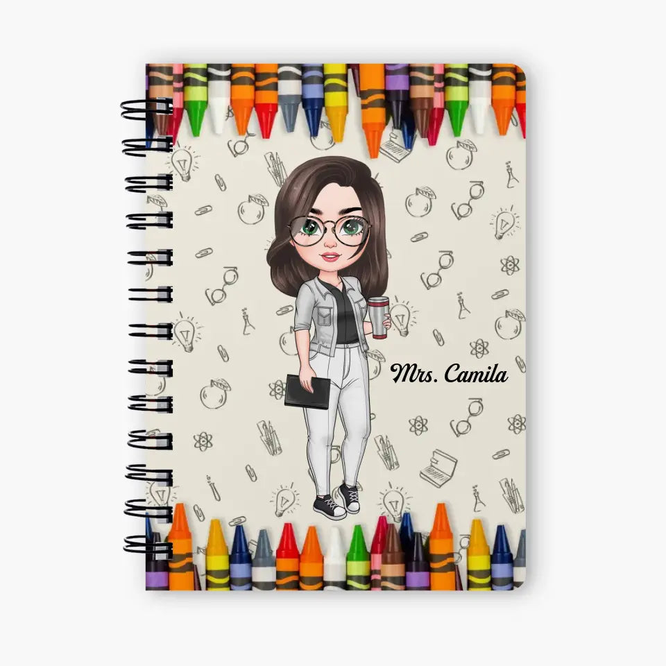 Personalized Spiral Journal - Teacher's Day, Birthday Gift For Teacher - Teach Love Inspire ARND018