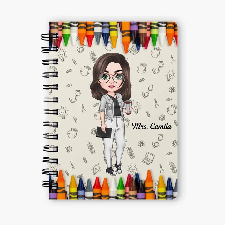 Personalized Spiral Journal - Teacher's Day, Birthday Gift For Teacher - Teach Love Inspire ARND018