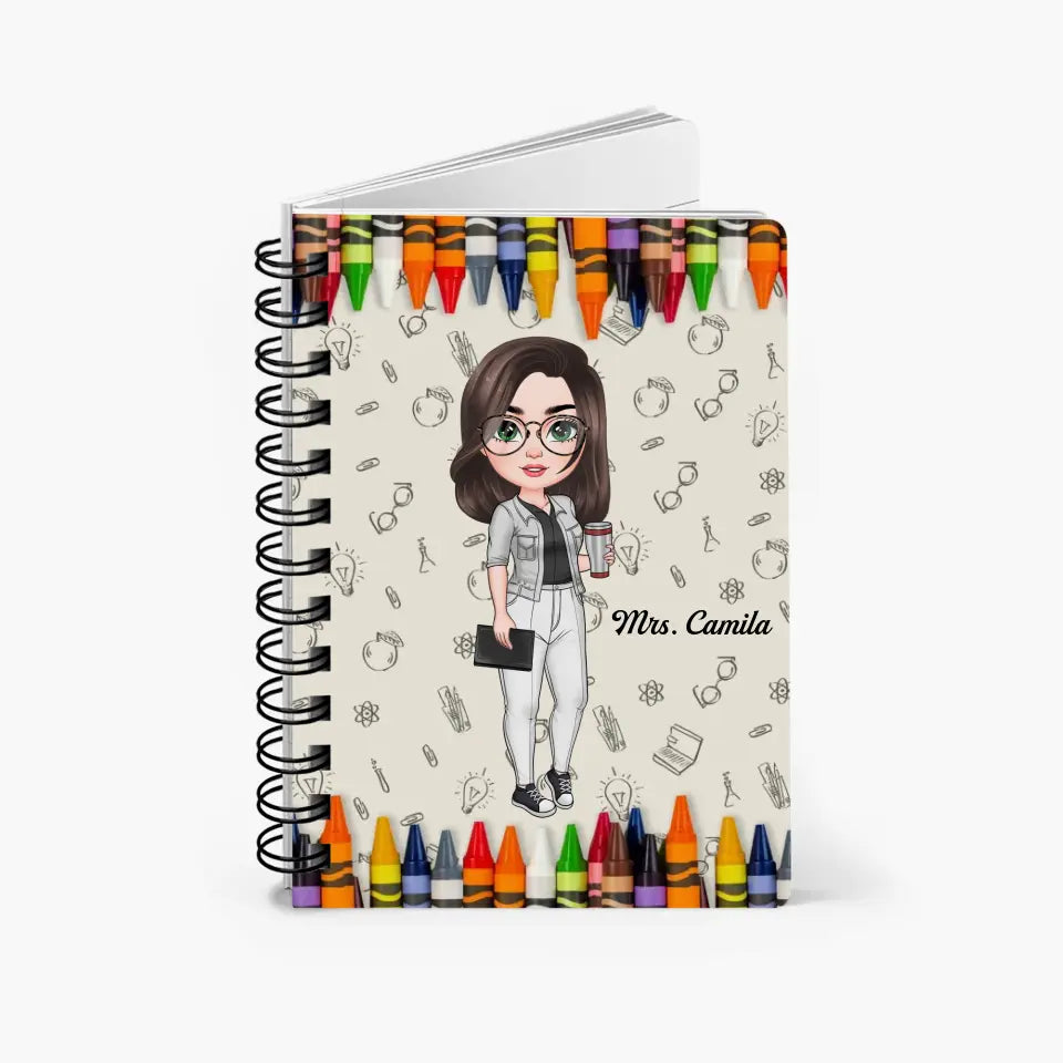 Personalized Spiral Journal - Teacher's Day, Birthday Gift For Teacher - Teach Love Inspire ARND018