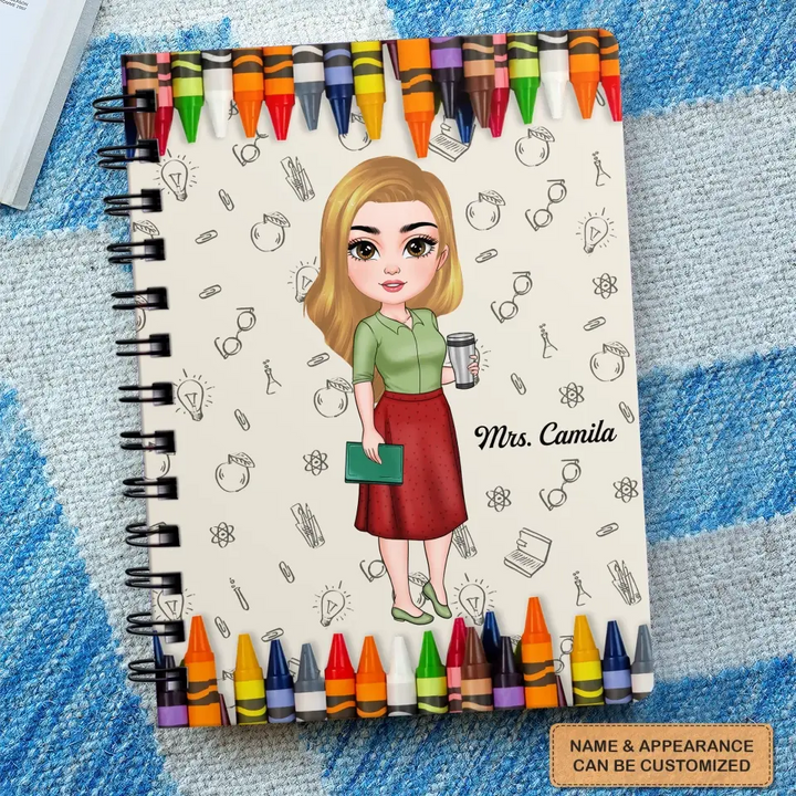 Personalized Spiral Journal - Teacher's Day, Birthday Gift For Teacher - Teach Love Inspire ARND018