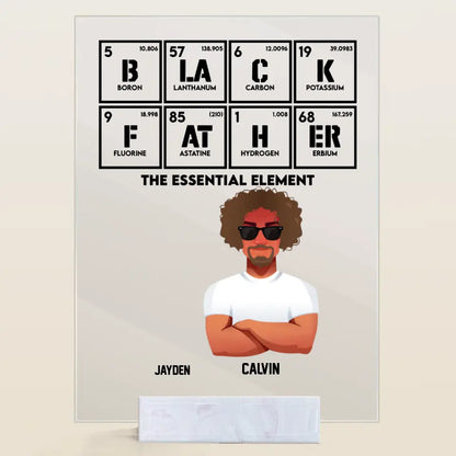 Personalized Acrylic Plaque - Father's Day, Birthday Gift For Dad, Grandpa - Black Father ARND005