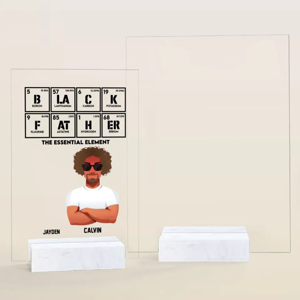 Personalized Acrylic Plaque - Father's Day, Birthday Gift For Dad, Grandpa - Black Father ARND005